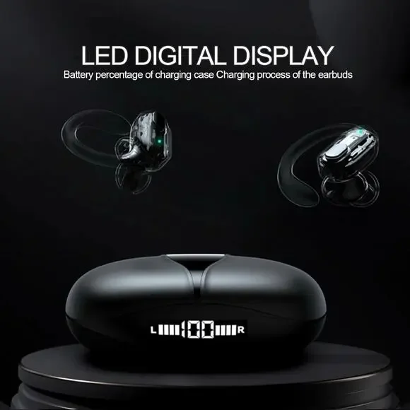 Over The Ear R800 True Wireless Earbud Headphones LED Case Sports New Sealed Box - Picture 4 of 7